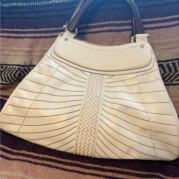 Cole Haan Cream Tote with Intricate Pattern and Structured Design - Picture 2 of 15
